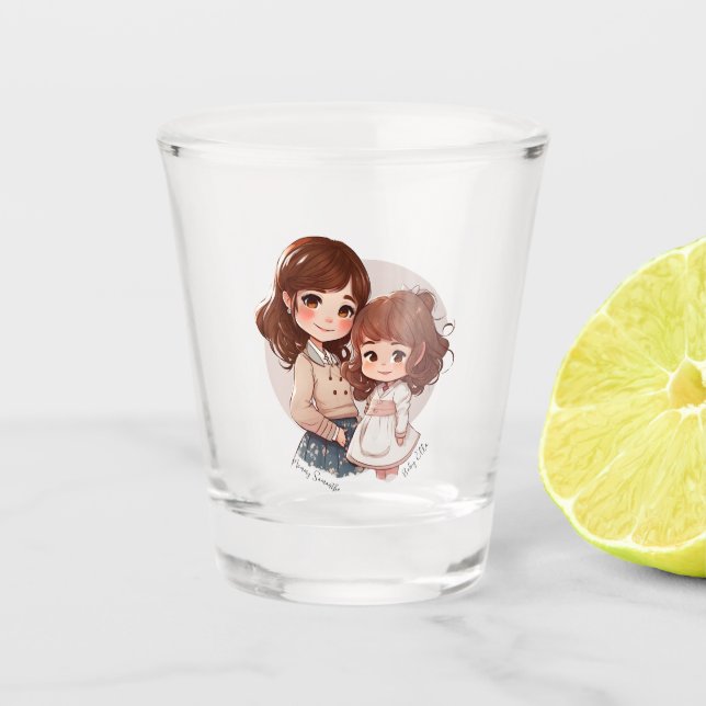Adorable Mum and Daughter Bond (4) Shot Glass (Front)
