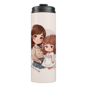 Adorable Mum and Daughter Bond (4) Thermal Tumbler
