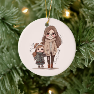 Adorable Mum and Daughter Bond (5) Ceramic Ornament
