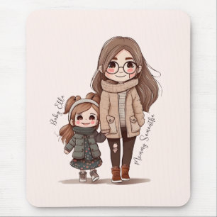 Adorable Mum and Daughter Bond (5) Mouse Pad