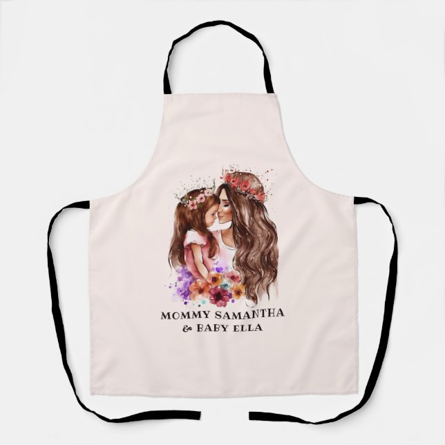 Adorable Mum and Daughter Bond (6) Apron (Front)