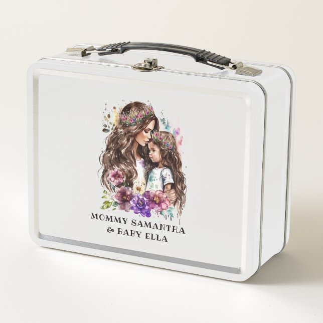 Adorable Mum and Daughter Bond (7) Metal Lunch Box (Front)