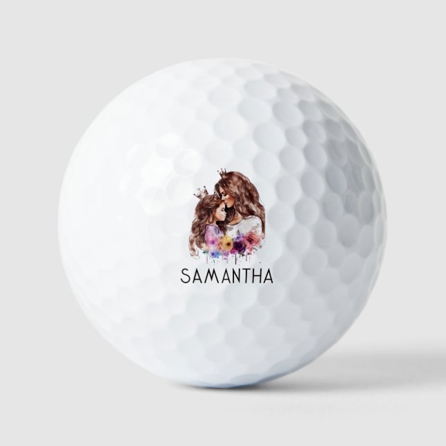 Adorable Mum and Daughter Bond (8) Golf Balls (Front)