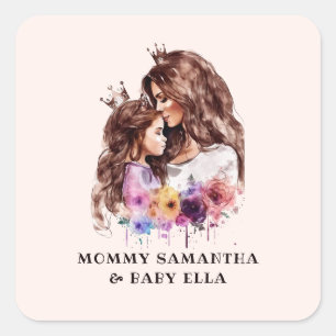 Adorable Mum and Daughter Bond (8) Square Sticker