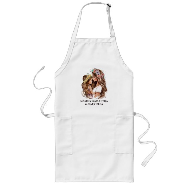 Adorable Mum and Daughter Bond (9) Long Apron (Front)
