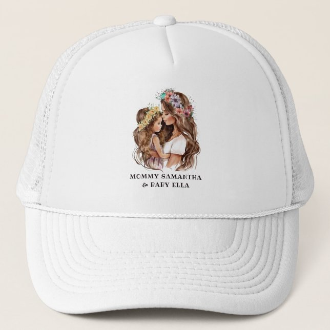 Adorable Mum and Daughter Bond (9) Trucker Hat (Front)