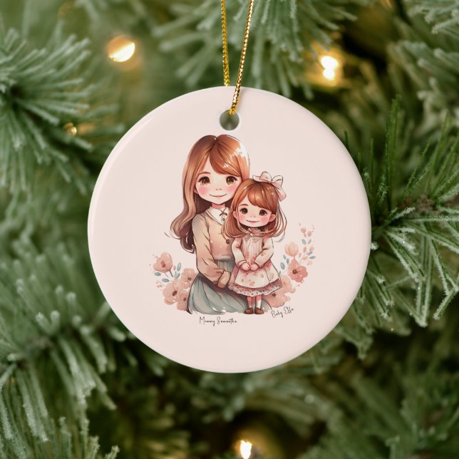 Adorable Mum and Daughter Bond Ceramic Ornament (Tree)
