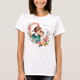 Adorable Mum and Daughter Bond - Floral Frame (4) T-Shirt