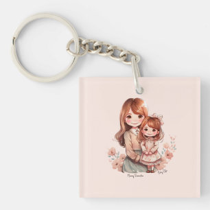 Adorable Mum and Daughter Bond Key Ring