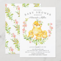 Adorable Mum & Baby Chicks Triplets Baby Shower