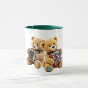 Adorable musical cubs playing accordion mug