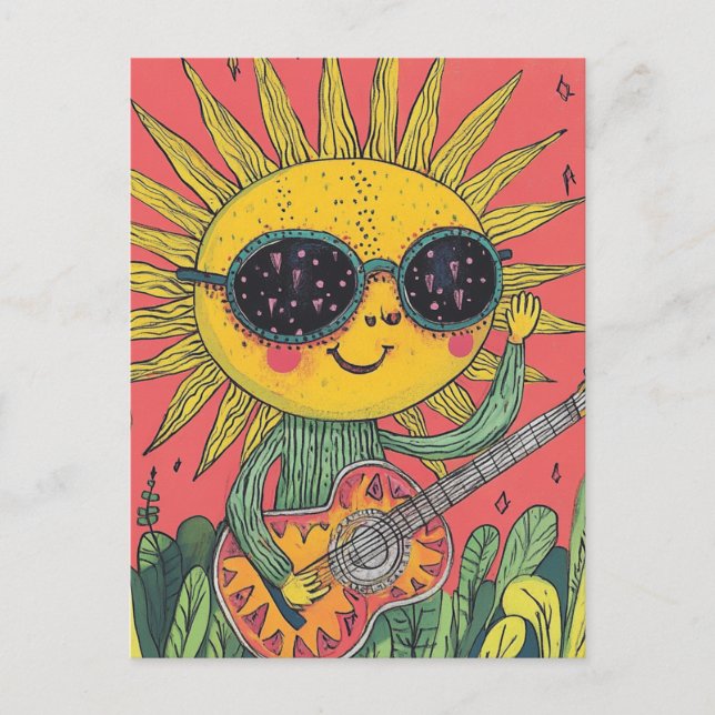 Adorable Musical Sunshine Postcard (Front)