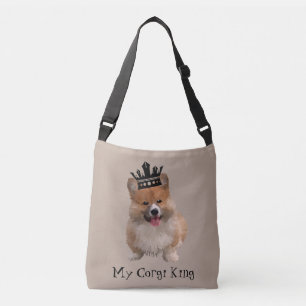 Adorable "My Corgi King" Welsh Corgi Dog Tote Bag