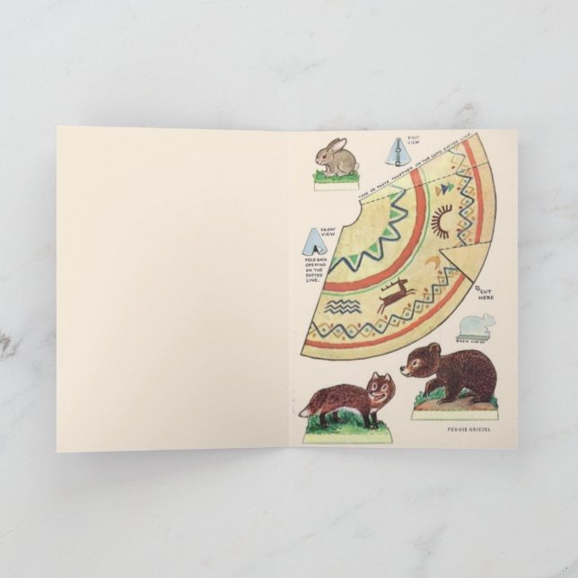 Adorable Native American Indian Art Replica Card (Inside)