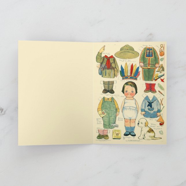 Adorable Native American Indian Art Reproduction Card (Inside)