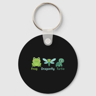 Adorable Nature Frog Dragonfly Turtle Design Key Ring
