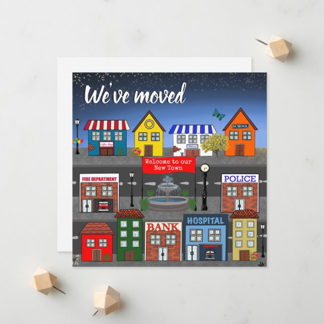 Adorable Neighbourhood We’ve Moved Announcement (Front/Back In Situ)