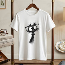  Adorable Nerd Cat with Glasses & Bowtie Women's
