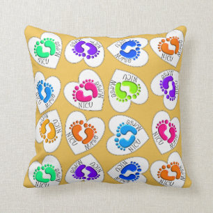 Adorable NICU Nurse Pillow Yellow Green