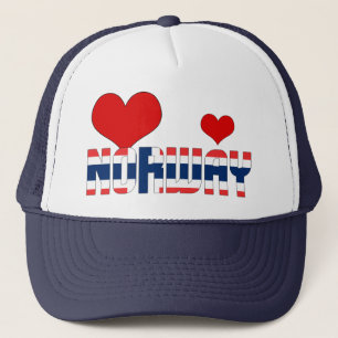 Adorable Norway Flag Hearts Patriotic Trucker Hat