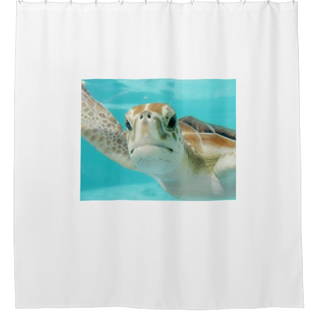 Adorable Ocean Sea Turtle Shower Curtain (Front)