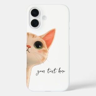 Adorable Orange Cat Illustration Personalized  iPhone 16 Case