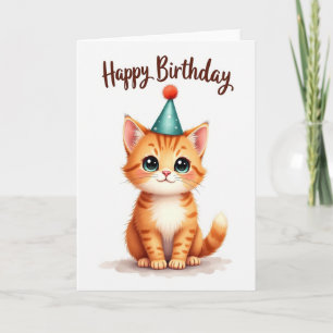 Adorable Orange Kitten Card