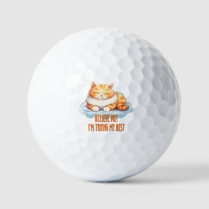 Adorable Orange Tabby Cat- I'm Trying My Best Golf Balls
