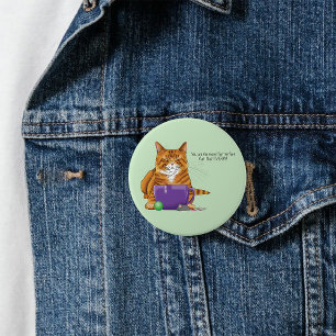 Adorable Orange Tabby Green Father’s Day Purple 7.5 Cm Round Badge