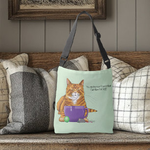 Adorable Orange Tabby Green Mother’s Day Purple  Crossbody Bag