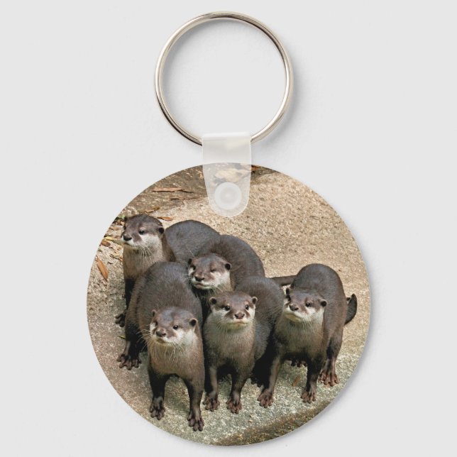Adorable Otter Family Key Ring (Front)
