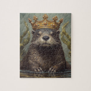 Adorable Otter in a Crown Jigsaw Puzzle