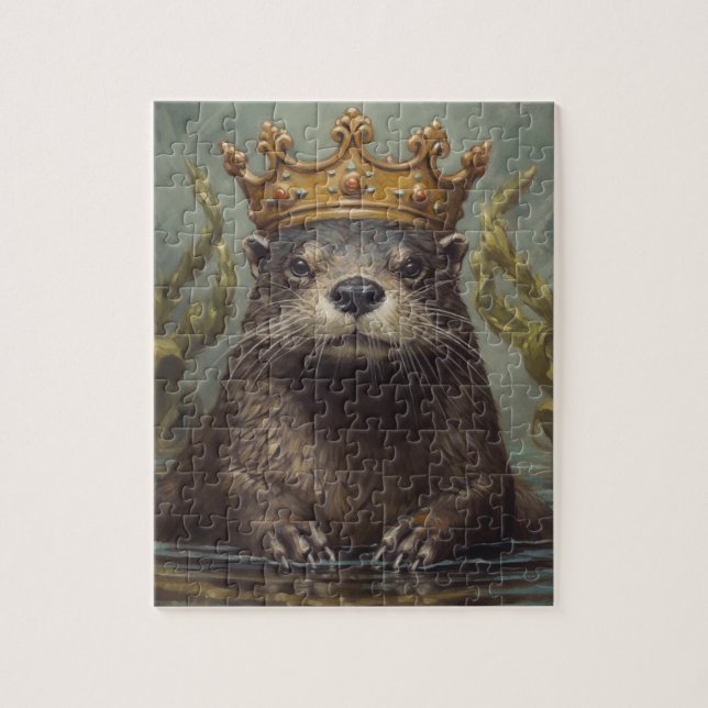 Adorable Otter in a Crown Jigsaw Puzzle (Vertical)