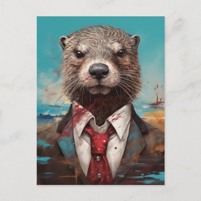 Adorable Otter in a Suit Postcard (Front)