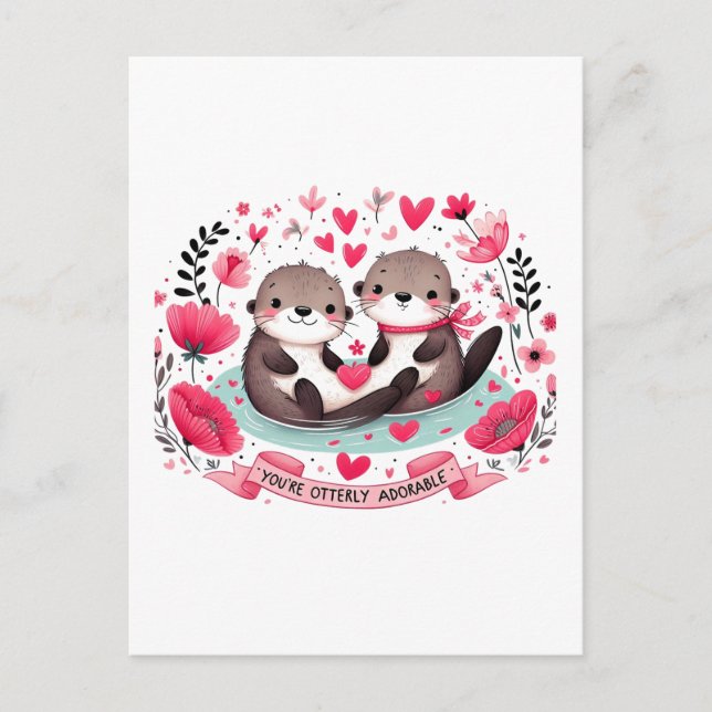 Adorable Otter pun Postcard (Front)