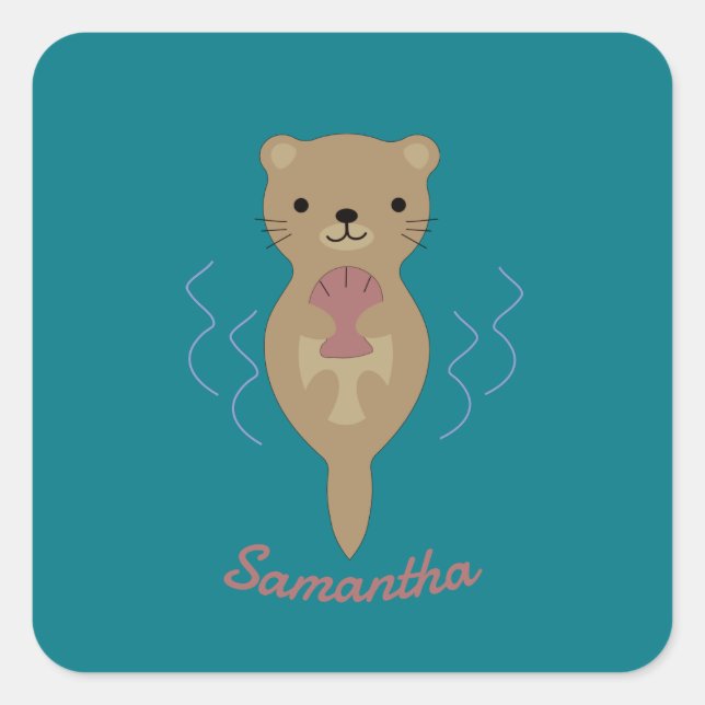 Adorable Otter  Square Sticker (Front)
