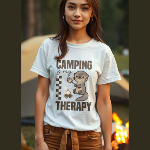 Adorable otter with camping saying T-Shirt