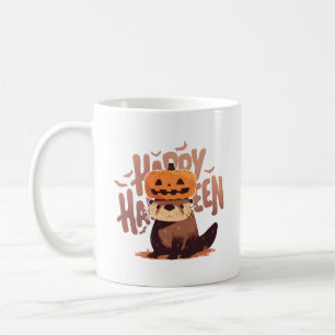 Adorable Otter with Pumpkin Hat – Happy Halloween Coffee Mug
