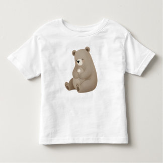 Adorable Ours Brun à la Marguerite – Illustration Toddler T-Shirt