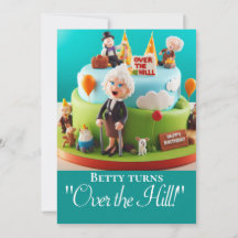 ADORABLE OVER THE HILL BIRTHDAY CAKE PARTY