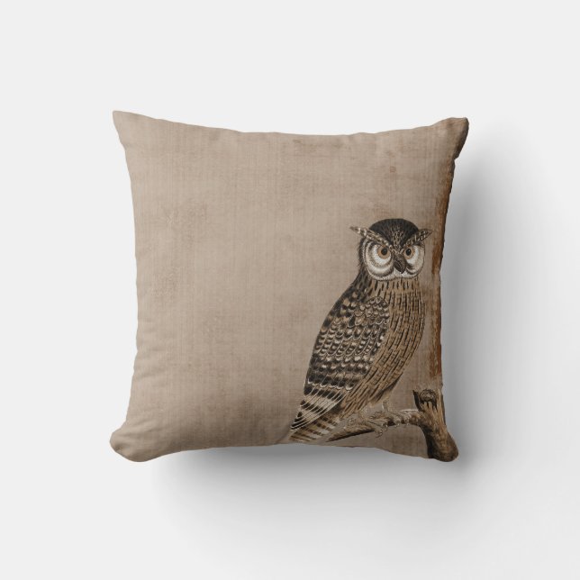 Adorable Owl on Tree Branch Cushion (Front)