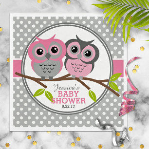 Adorable Owls Baby Shower Napkin