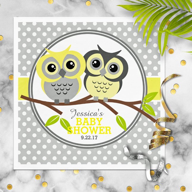 Adorable Owls Baby Shower Napkin (Creator Uploaded)