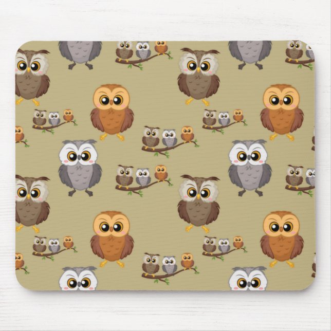 Adorable Owls Mouse Pad (Front)