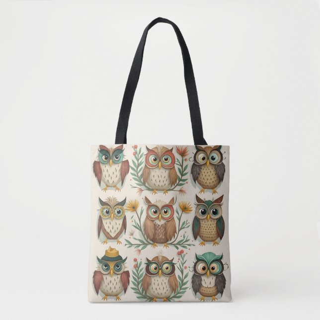 Adorable Owls stylish fashionable Tote Bags (Front)