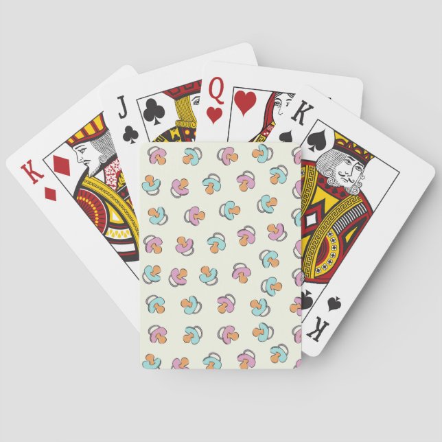 Adorable Pacifier Gender Reveal Baby Shower Playing Cards (Back)