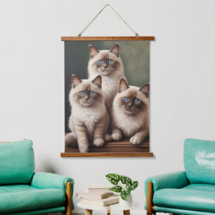 Adorable Pair of Ragdoll Kittens Sweet Cat Hanging Tapestry
