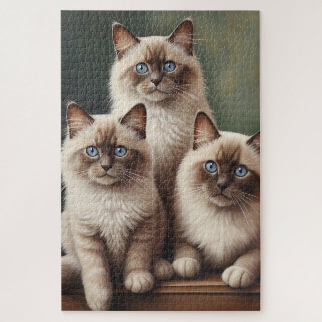 Adorable Pair of Ragdoll Kittens Sweet Cat Jigsaw Puzzle (Vertical)