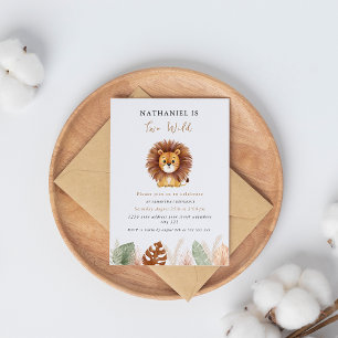 Adorable pampas Fluffy Lion Birthday  Invitation
