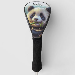 Adorable Panda Bear Eating Bamboo Personal Golf Head Cover